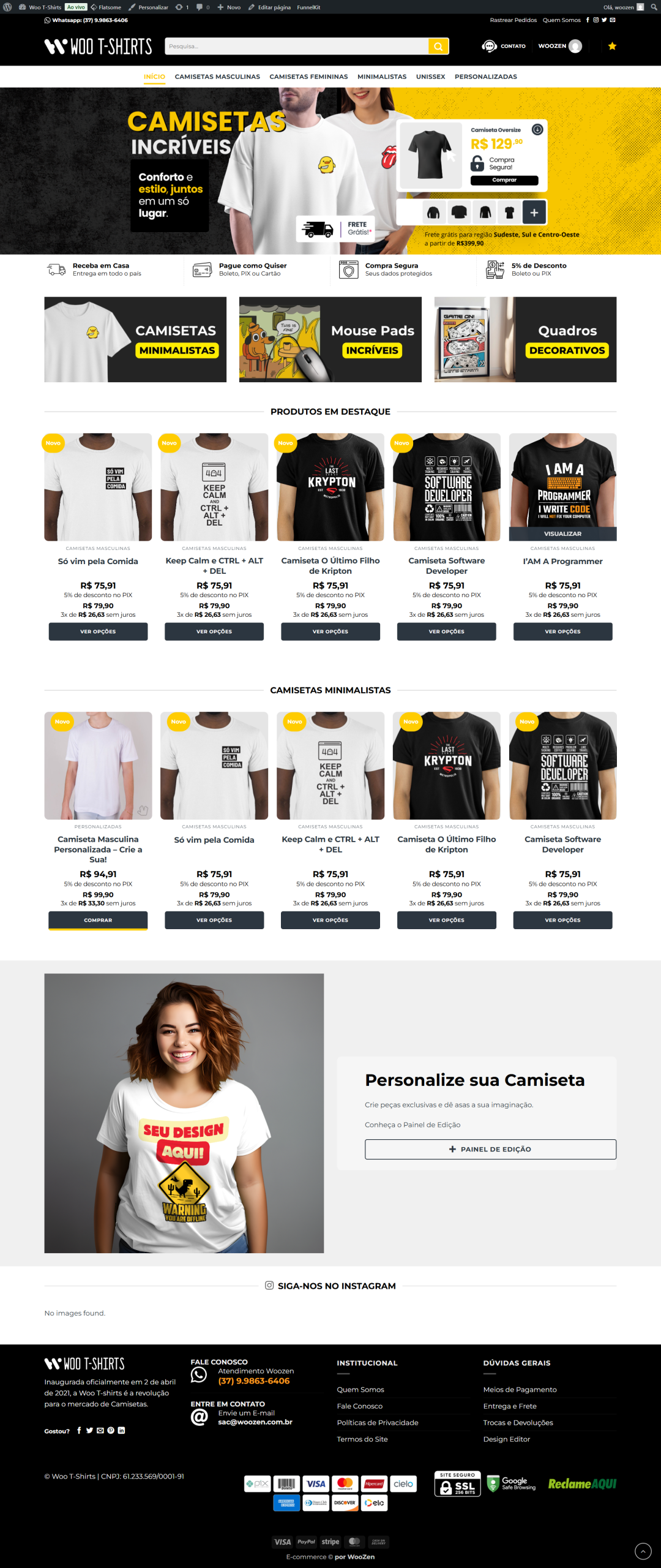 Loja Virtual Pronta para Camisetas Personalizadas - E-commerce Completo 2 Loja Virtual Pronta para Camisetas Personalizadas - E-commerce Completo | Woozen
