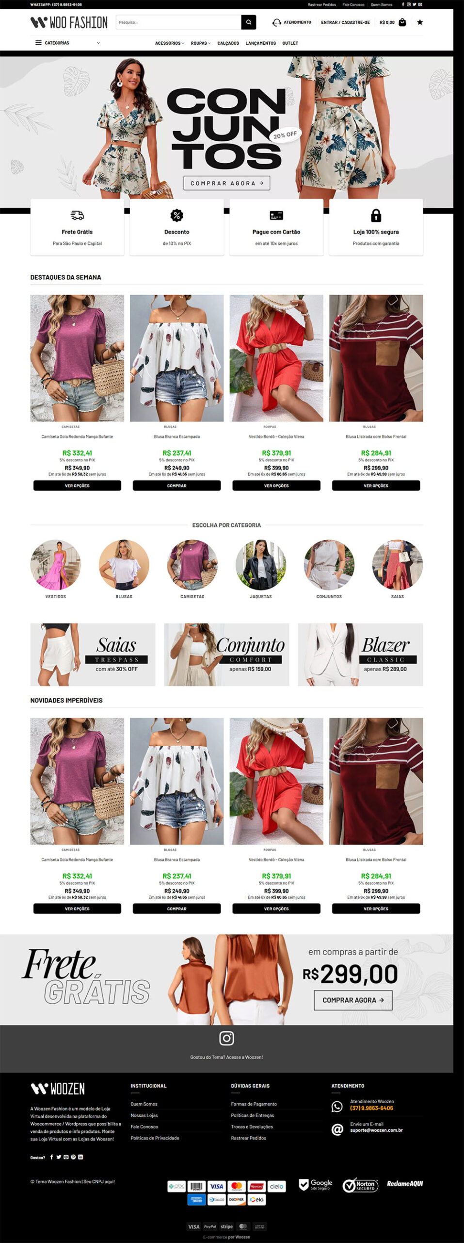 Loja Virtual Pronta de Moda Feminina para Woocommerce 3 Loja Virtual Pronta de Moda Feminina para Woocommerce - E-commerce de Moda