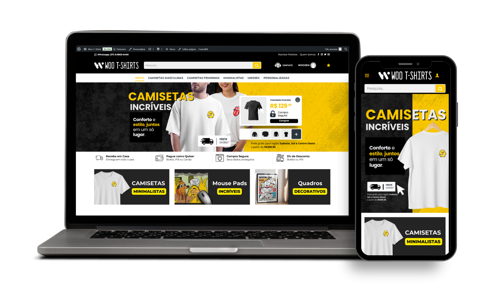 Loja Virtual Pronta para Camisetas Personalizadas - E-commerce Completo 1 Loja Virtual Pronta para Camisetas Personalizadas - E-commerce Completo | Woozen