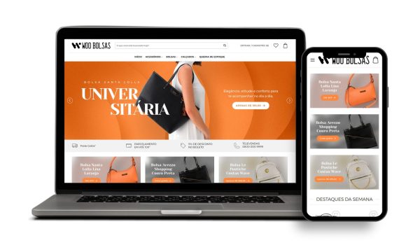 Loja Virtual Pronta para Loja de Bolsas, Sapatos e Acessórios