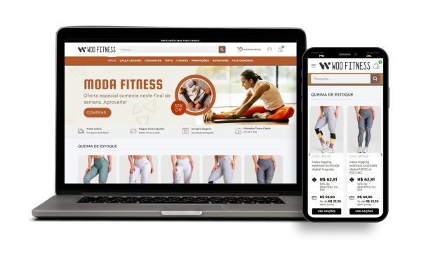 Loja Virtual Pronta para Loja de Moda Fitness