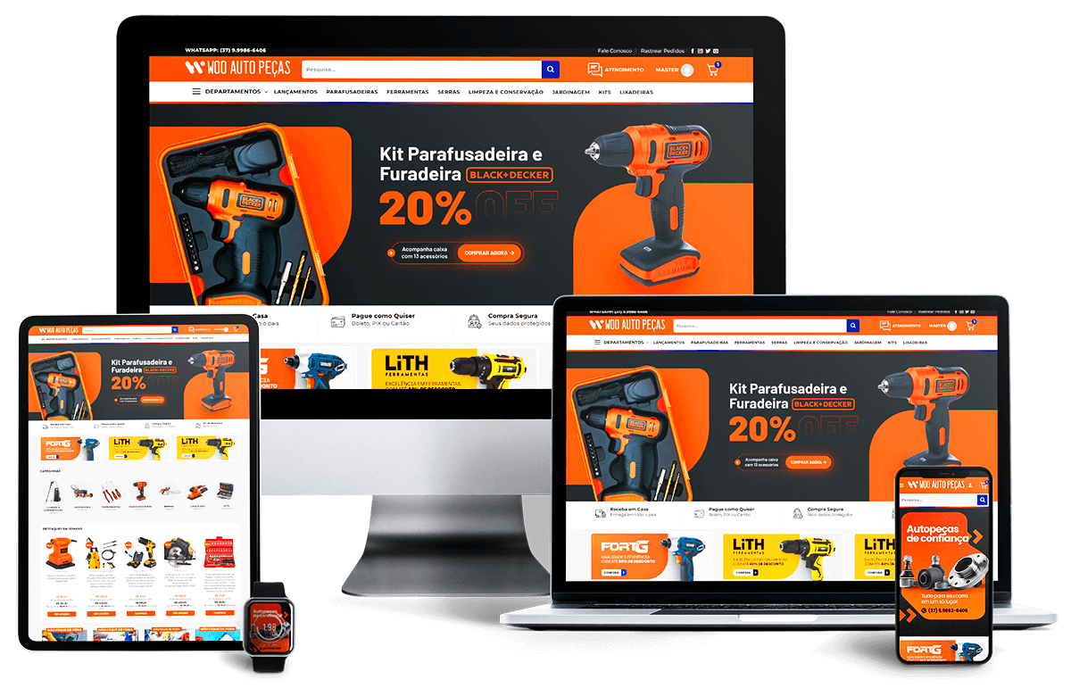 Loja Virtual Pronta para Woocommerce e Shopify 1 mockupzen autopecas